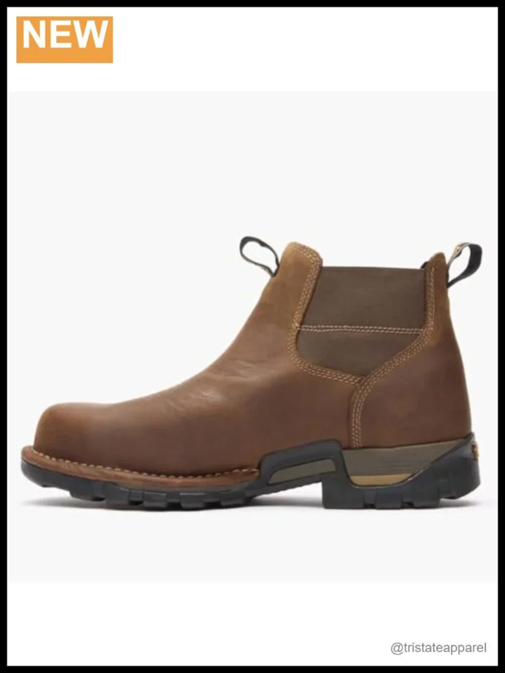 Waterproof Leather Chelsea Work Boots Steel Toe Pull-On